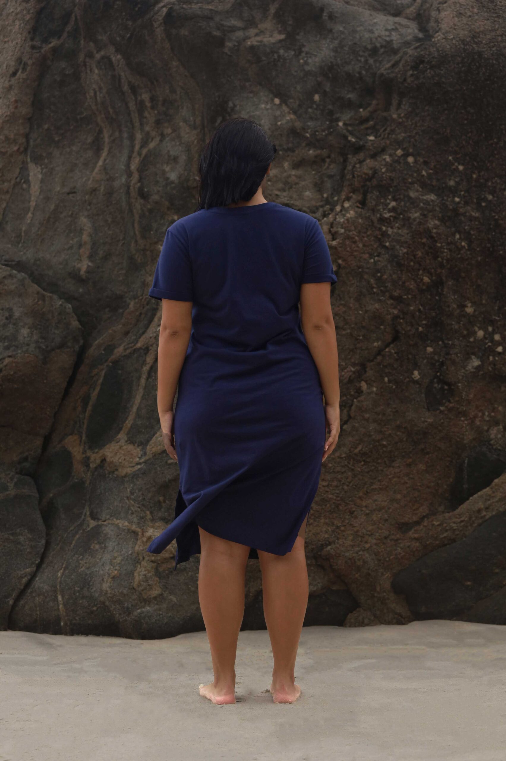 Saída Azul Marinho Algodão Impermeável Bordada Oceano PITAIA RIO + CORONA - Imagem 2