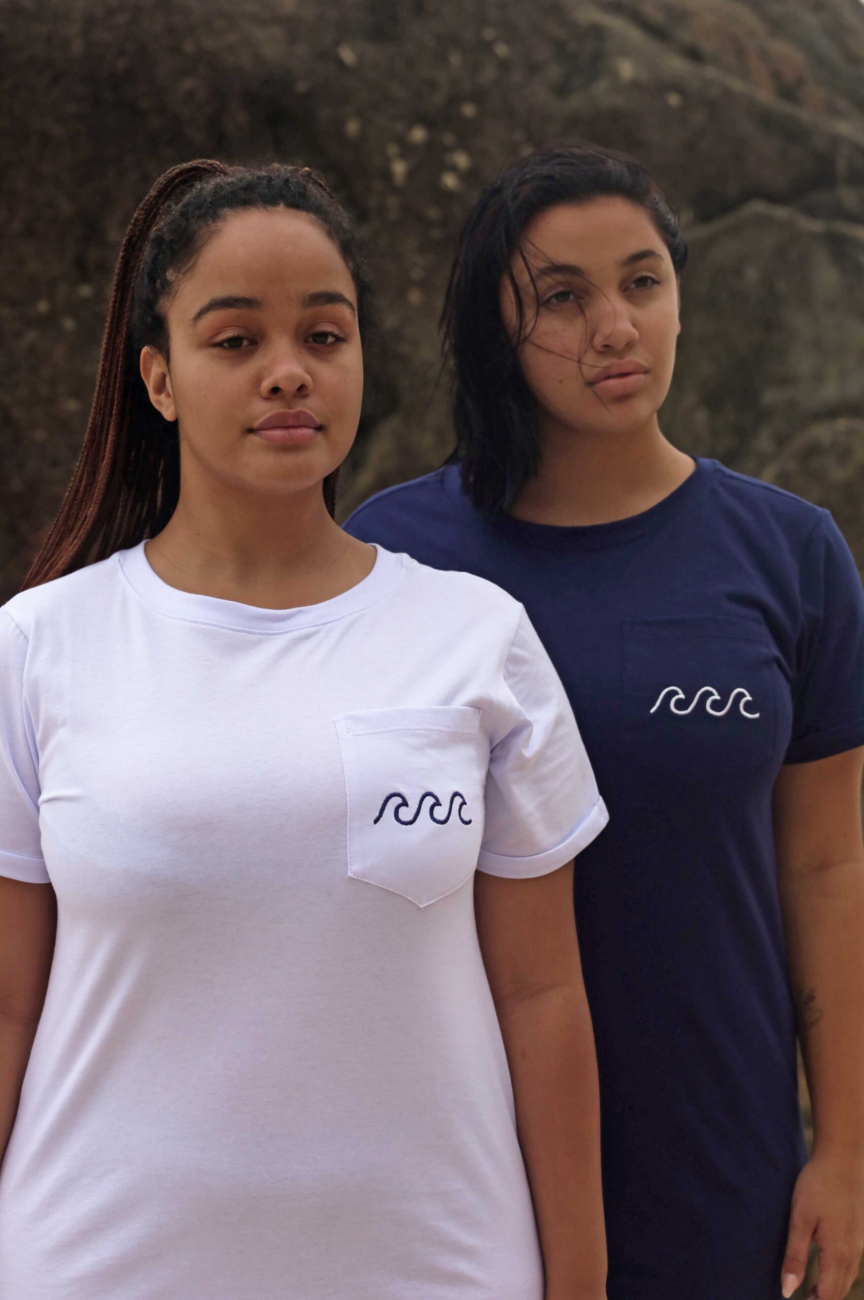 Saída Azul Marinho Algodão Impermeável Bordada Oceano PITAIA RIO + CORONA - Imagem 3